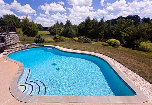 Backyard swimming pool and patio