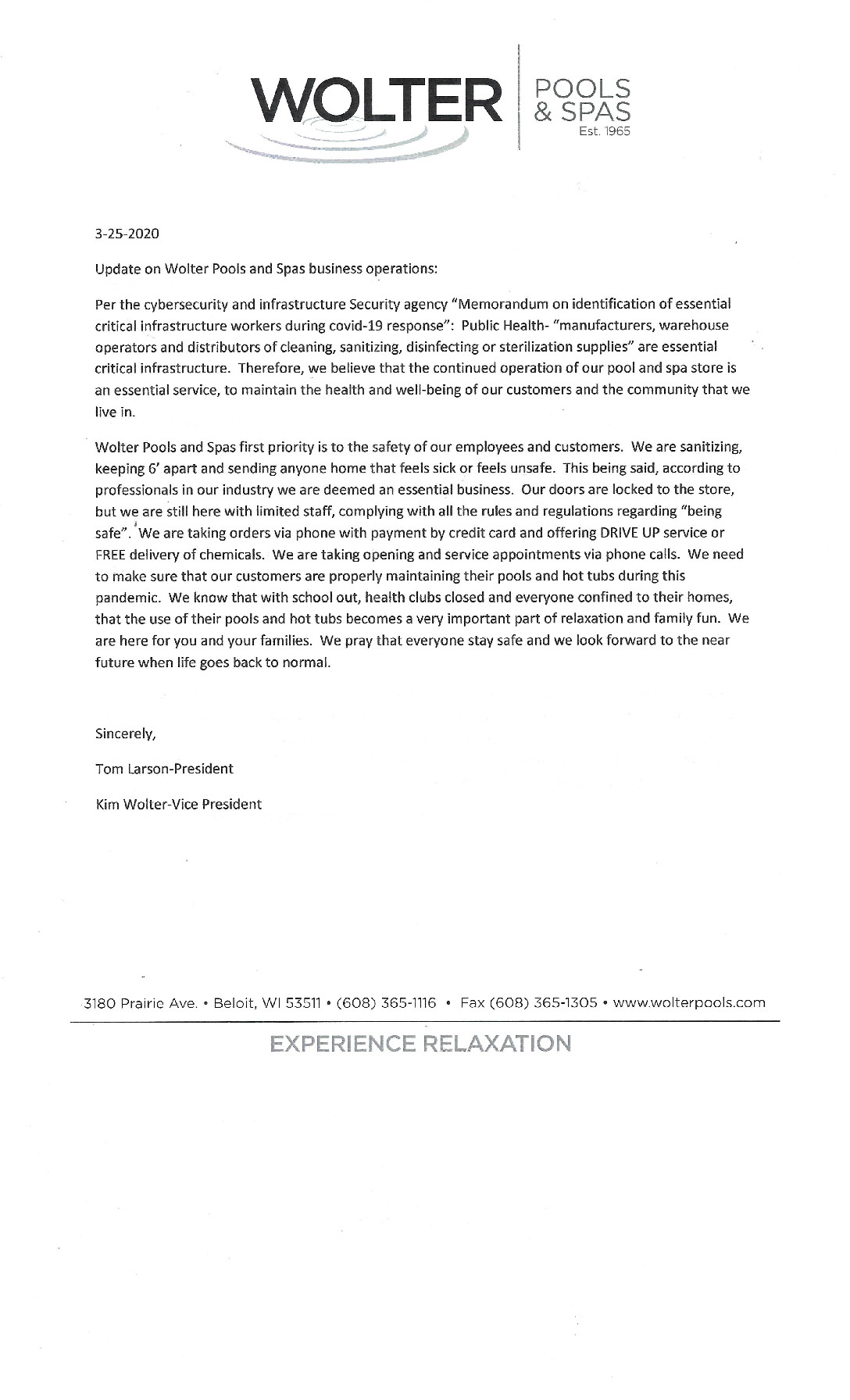 Statement – COVID